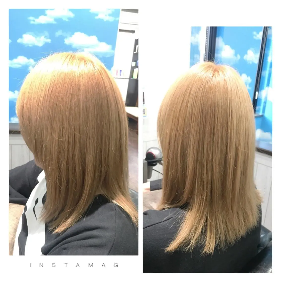 セミロング カラー ハイトーンカラー Rise Heart 中村 裕介のヘアスタイル