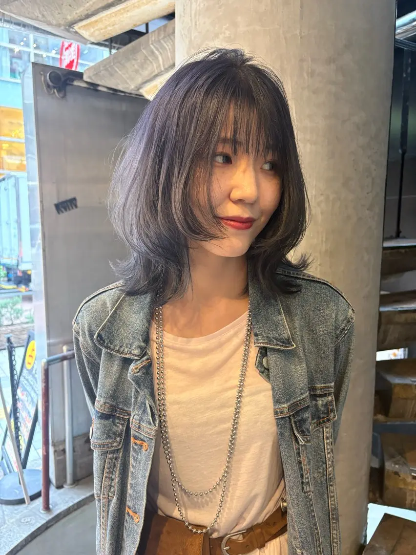 ミディアム ヘアカラー トリートメント ハイトーン/エクステ /レイヤー/谷口のヘアスタイル