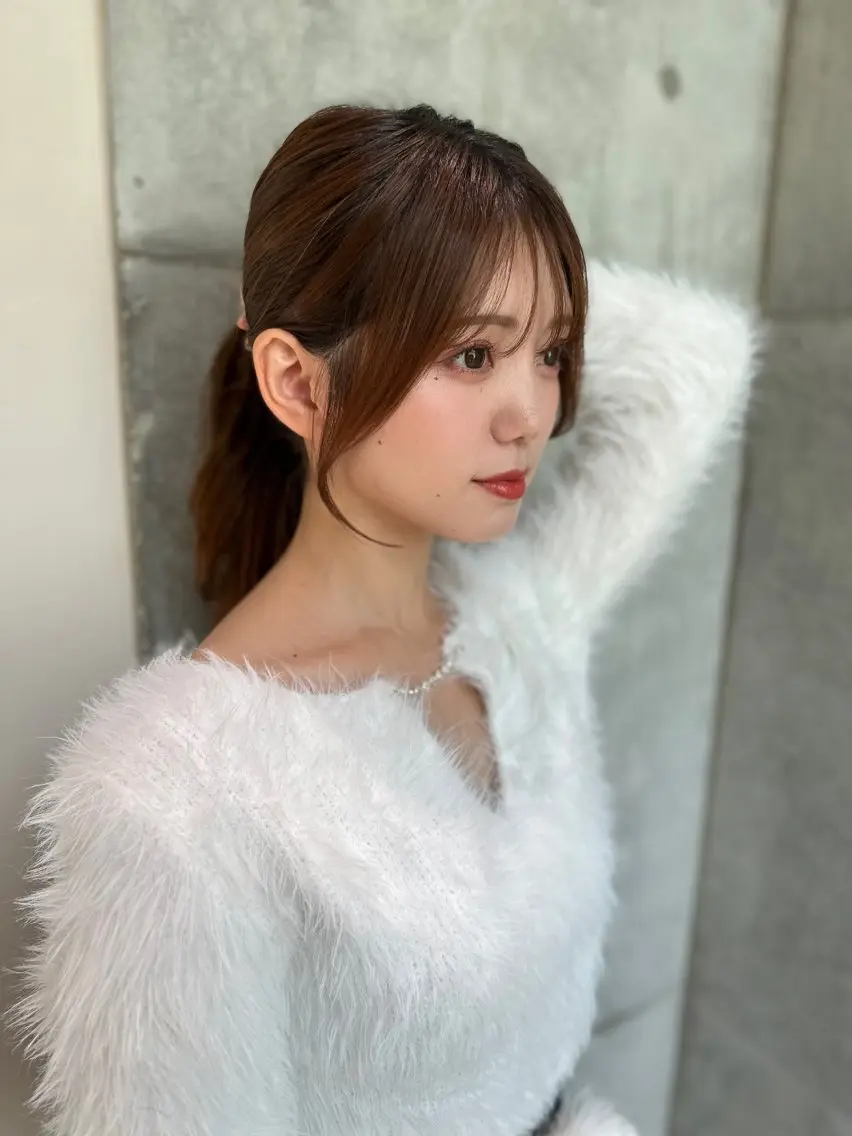 ミディアム エクステ 顔周りカット 髪質改善 韓国風ヘア カット Lond  mare 🦋ayana🦋のヘアスタイル