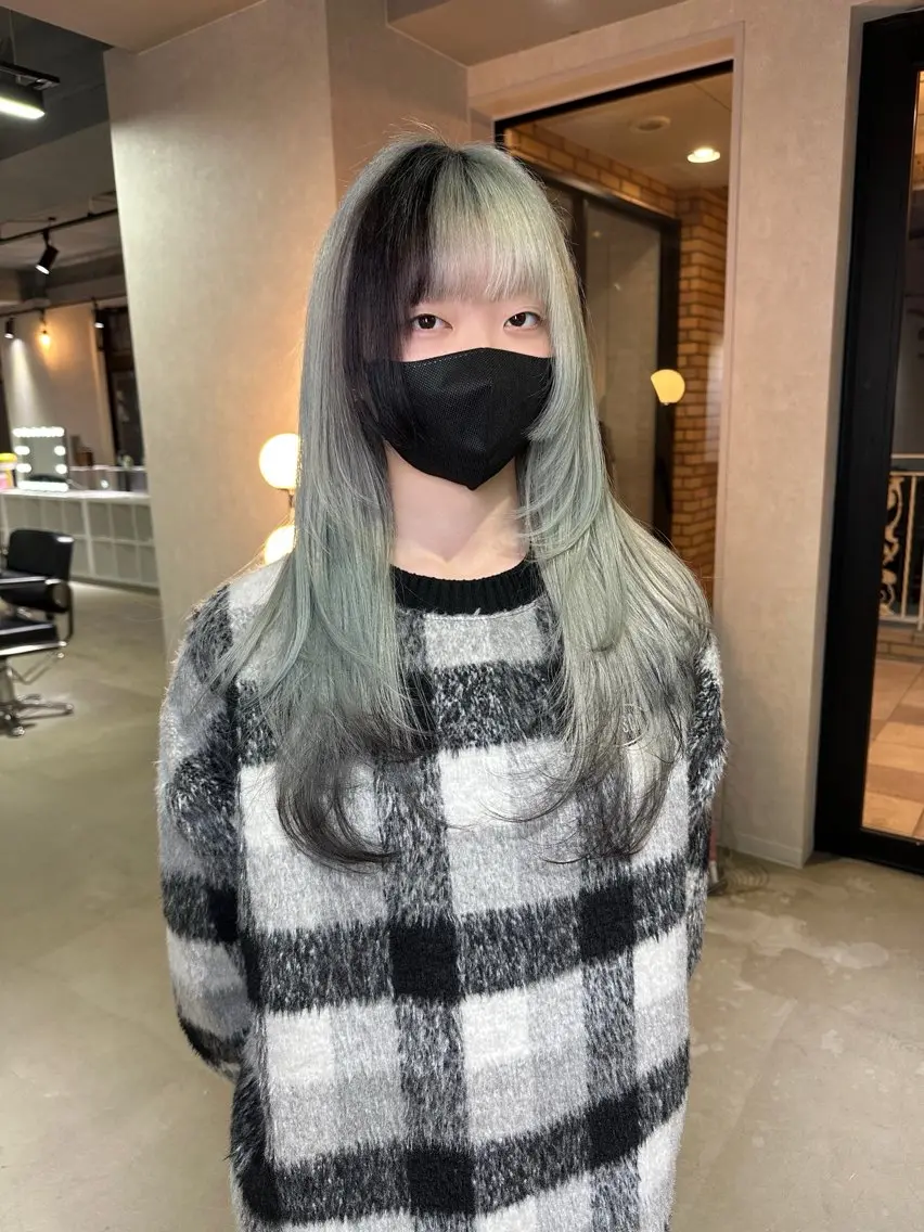 セミロング ケアカラー ボブ 髪質改善 レイヤーカット トリートメント カット トリートメント 心斎橋 韓国レイヤ ー指名No.1renのヘアスタイル