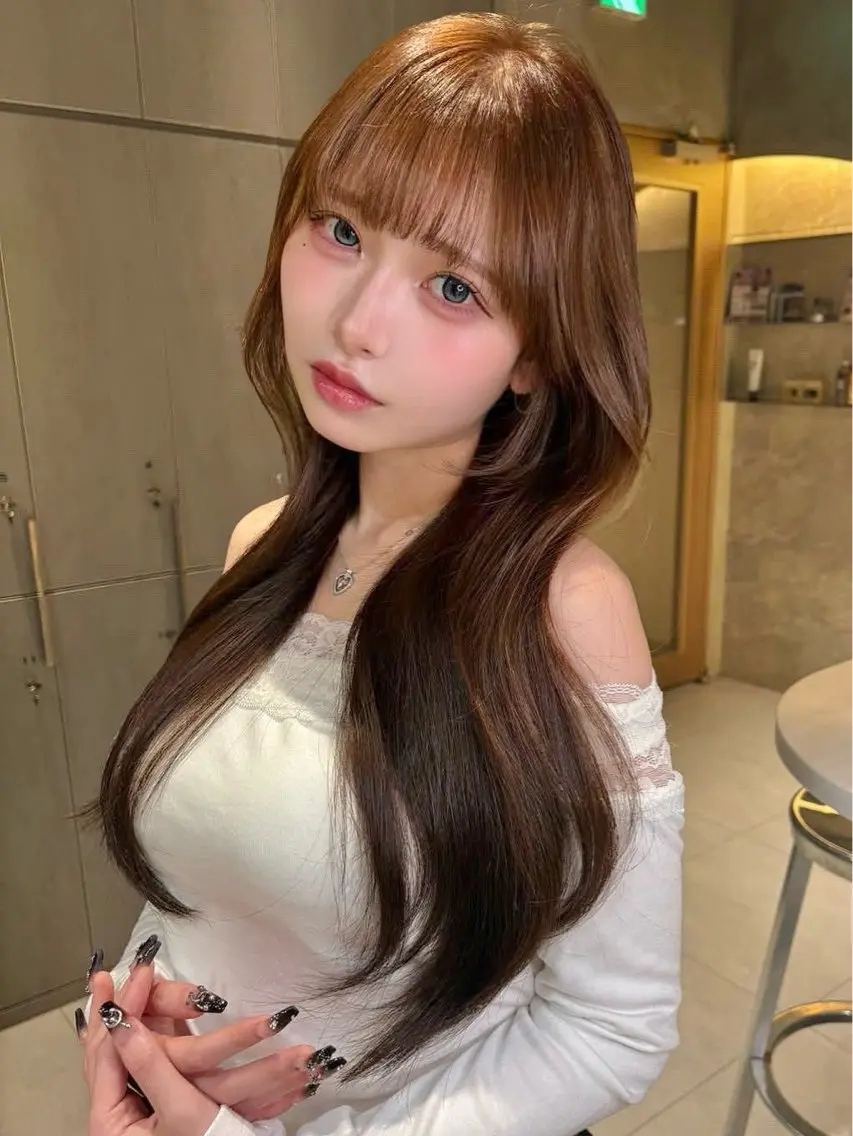 ロング カット ヘアカラー トリートメント 仙台Ｉ韓国レイヤー Ｉ髪質改善Ｉ伊藤拓海のヘアスタイル