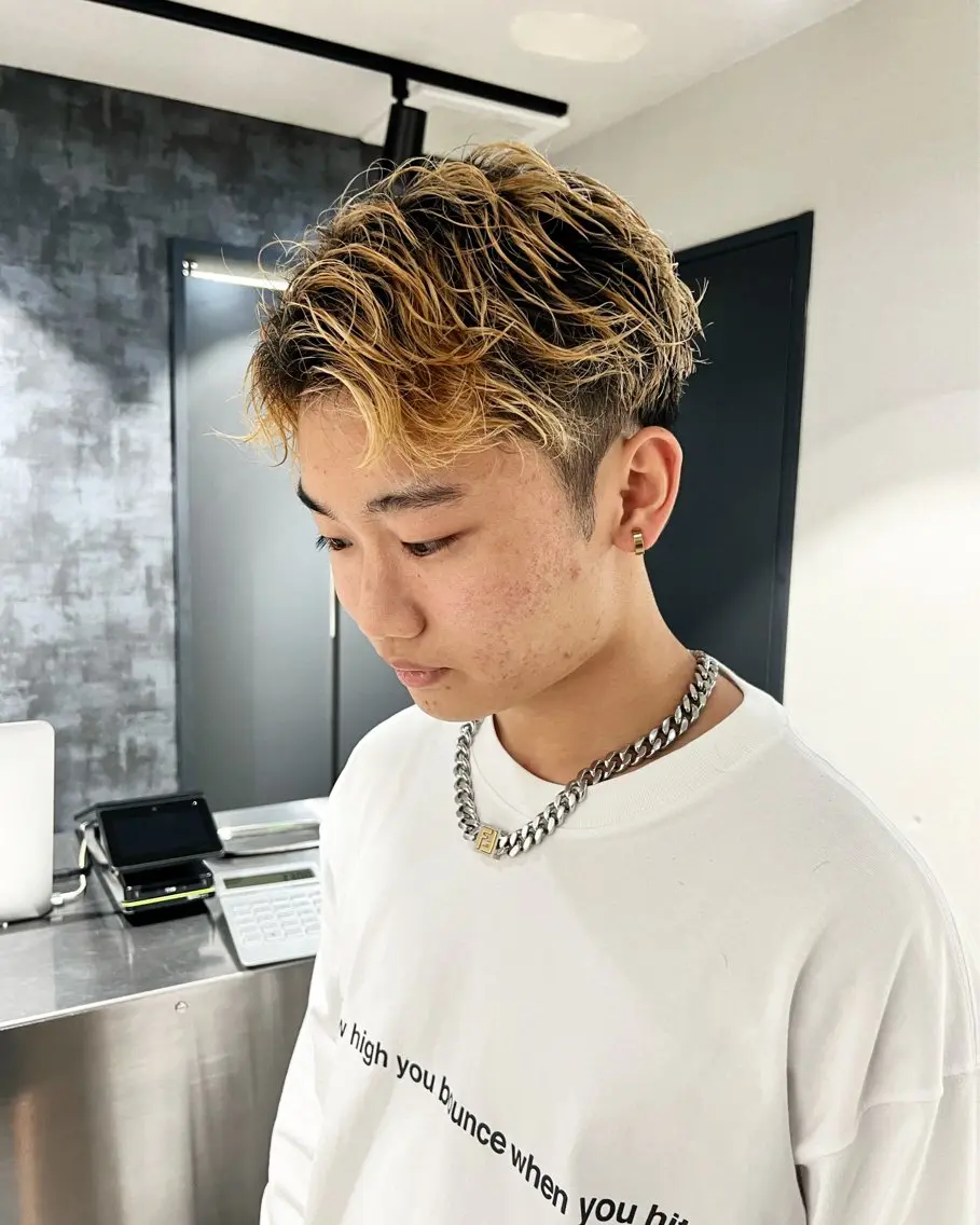 ショート カラー メンズ くせ毛 ⚡️ショート特化⚡️ ATARUのヘアスタイル