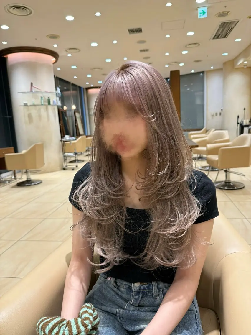 ロング ハイレイヤー レイヤーカット 菅沼 花琳のヘアスタイル