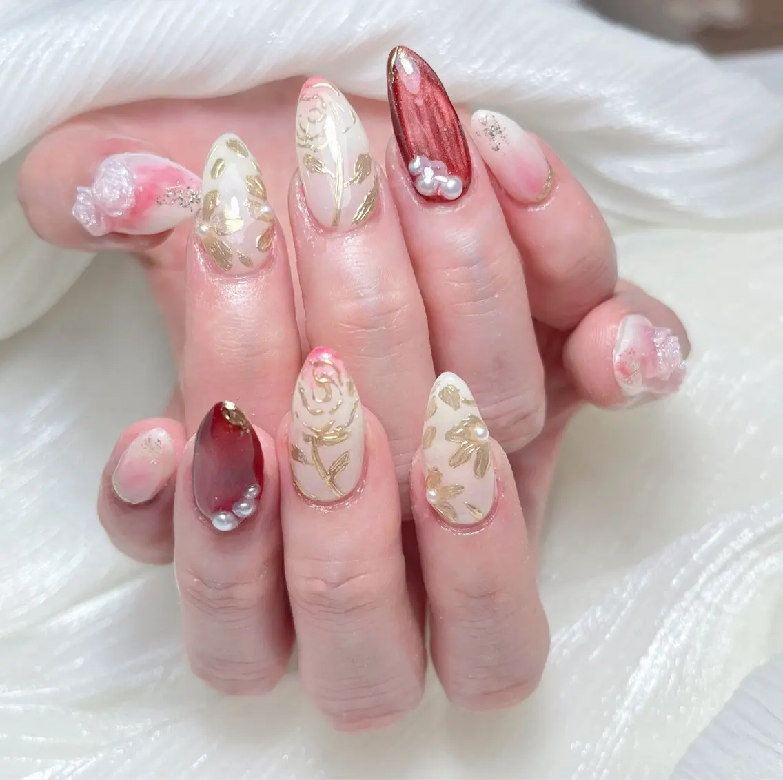 ネイル candy nail 韓国風ワンホンネイルのネイルデザイン