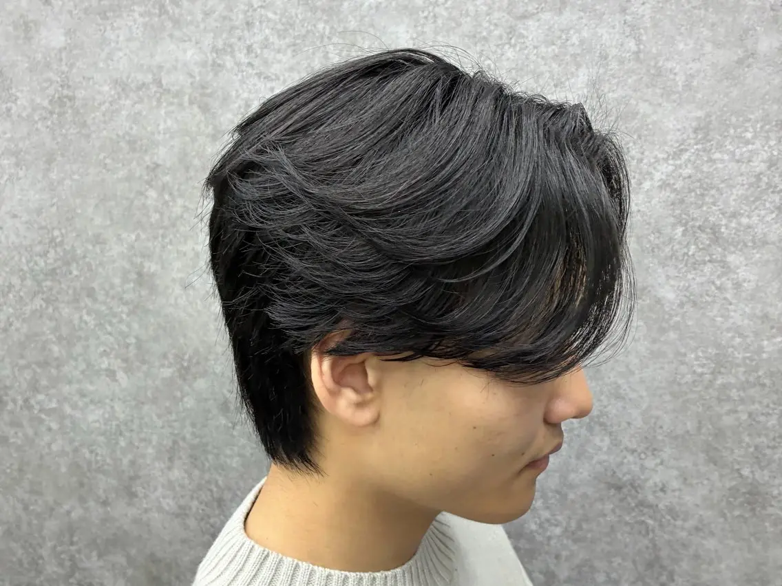 【🥂大人センターパートを目指す方必見🖤】メンズカット+ニュアンスパーマの写真