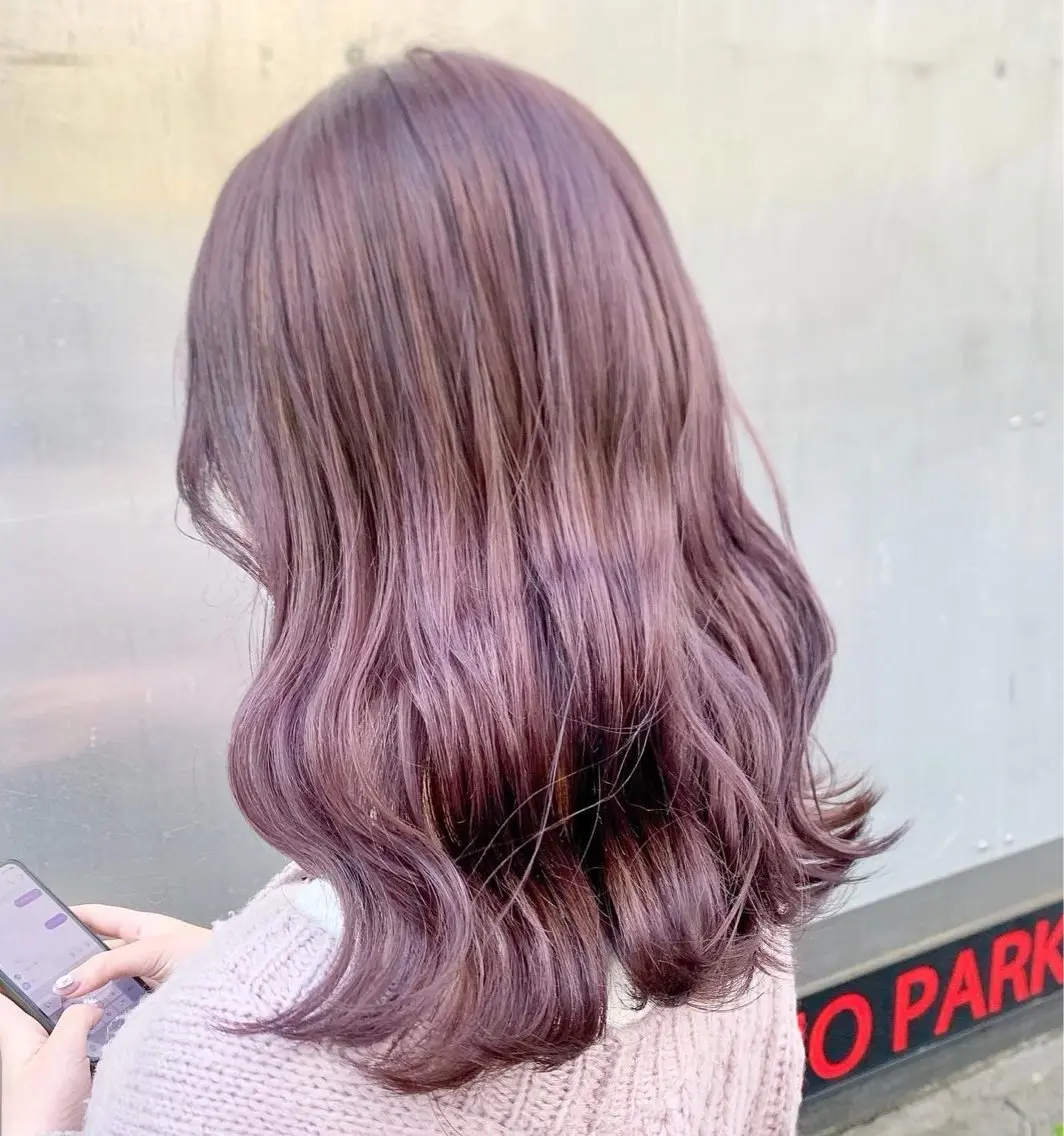 セミロング カラー ブリーチ ヘアカラー ヘアセット💘 似合わせカラーのヘアスタイル