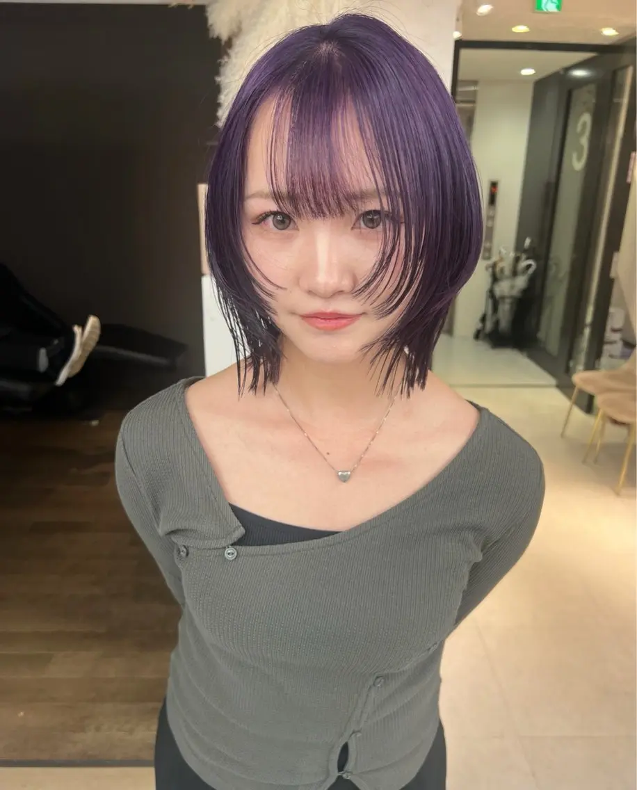 ショート カラー ブリーチ ダブルカラー ハイトーンカラー インナーカラー ピンクカラー ブリーチ/ウルフ ハッシュカット/石山のヘアスタイル