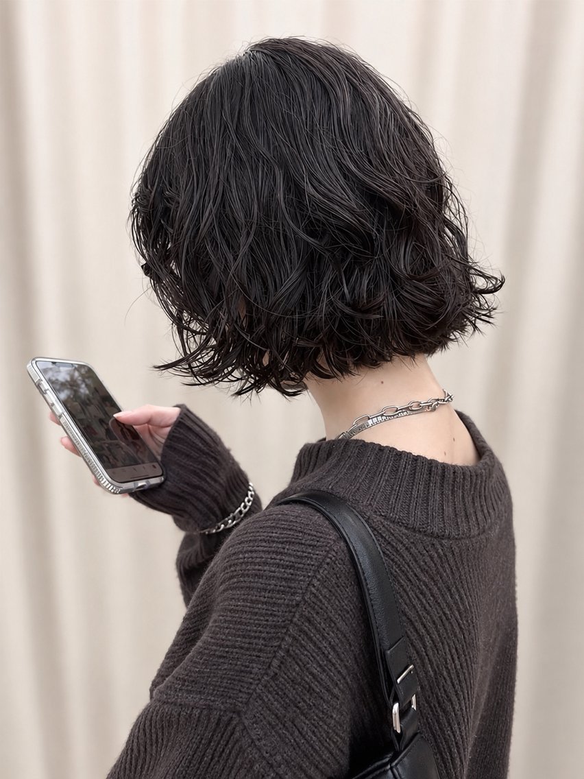 ミディアム パーマ カット パーマ 🍎ボブ🍎 SAYAのヘアスタイル