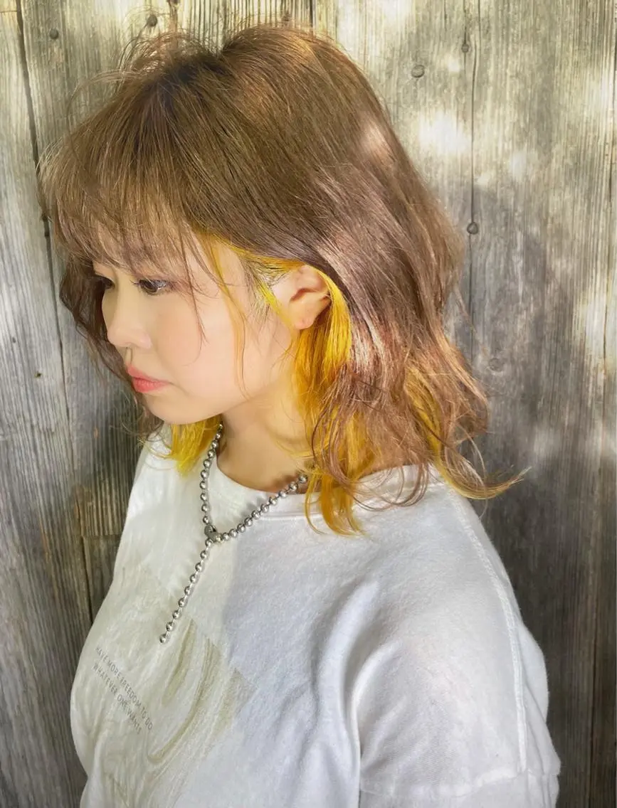 【さりげなく可愛い】OLAPLEX配合ケアブリーチイヤリングカラー(全体カラー込み)+アメイジアトリートメントの写真