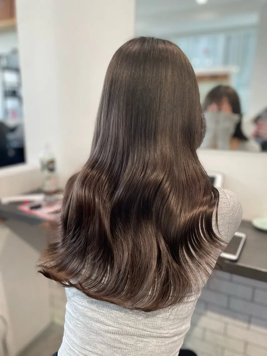 ロング カラー ブラウンカラー 京都美容師 塩のヘアスタイル