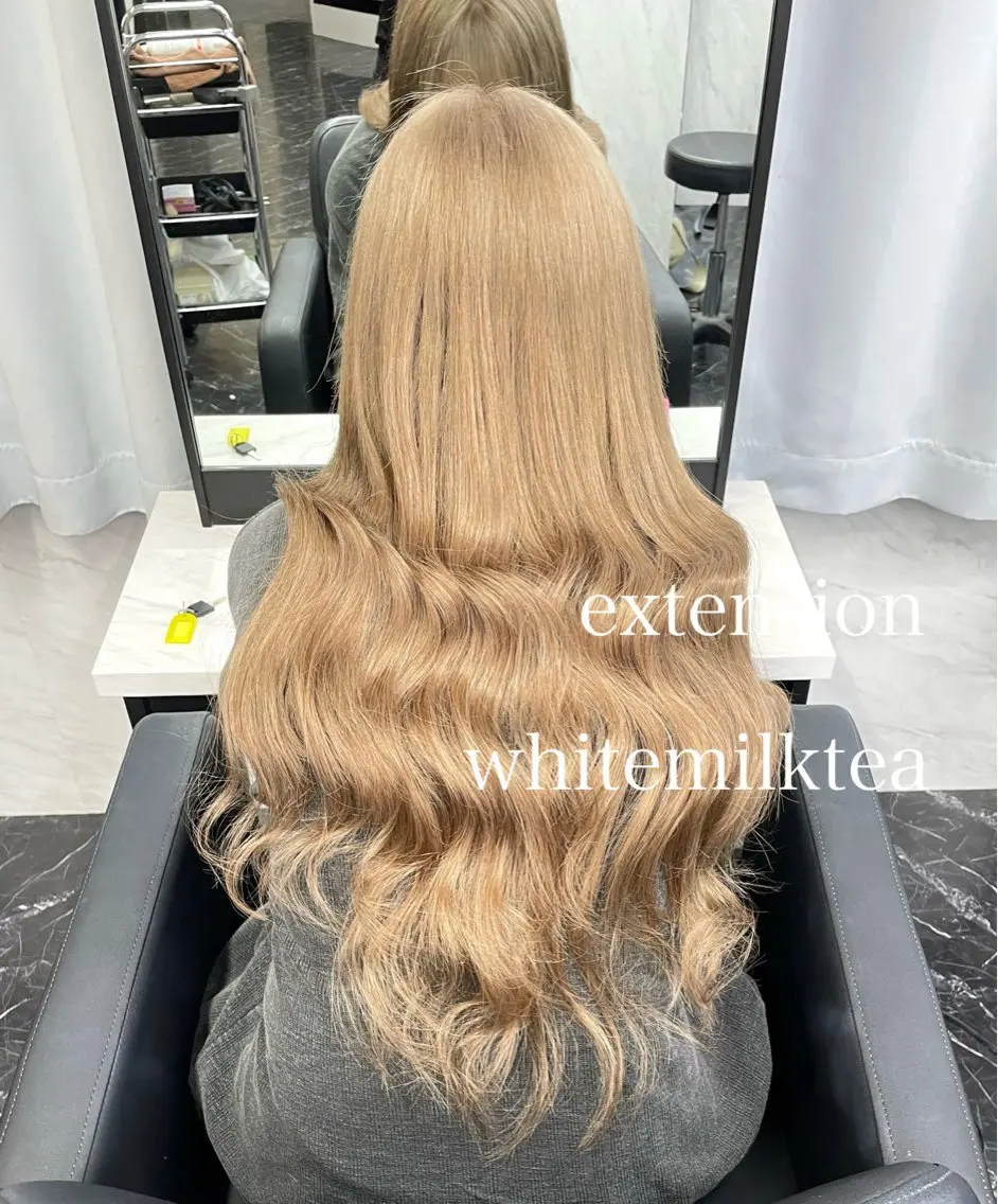 ロング カラー ヘアカラー エクステ エクステ🩵ブリーチ 韓国ヘア🩵KAEのヘアスタイル