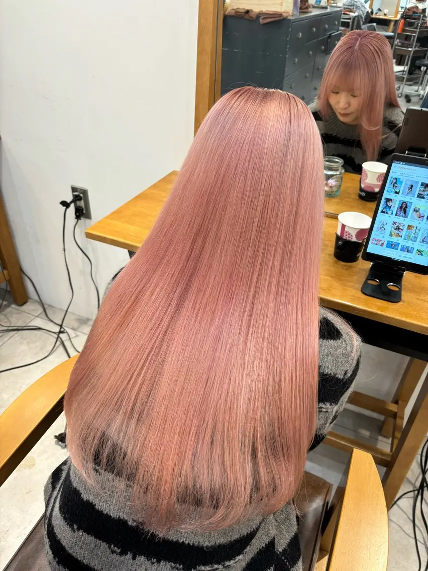 ロング カット ヘアカラー トリートメント akina*ブリーチ ♡トレンドヘアのヘアスタイル