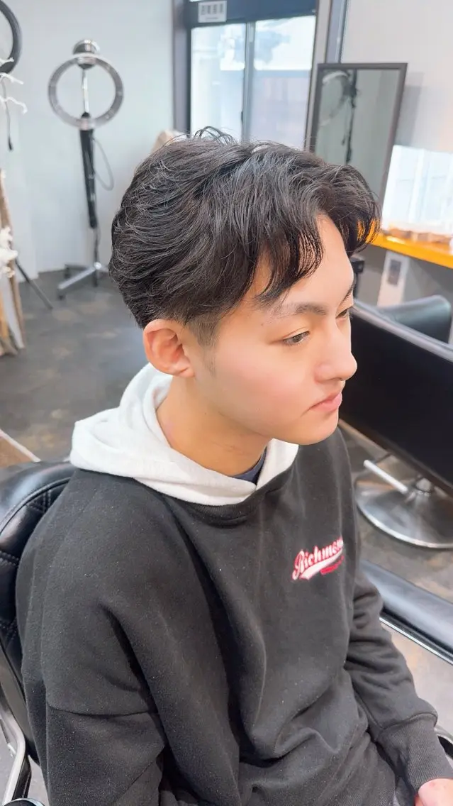 パーマ メンズ カット パーマ ヘアセット mid-c アシスタントひさとのヘアスタイル