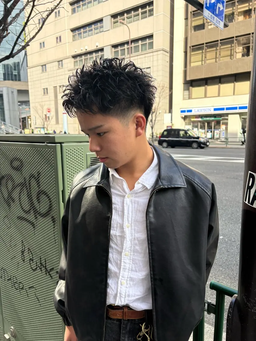 💈2回目以降​〜​💈メンズカット＋ピンパーマ＋毛髪補修トリートメント※ピンパーマメンズ、ルーズショートパーマの写真