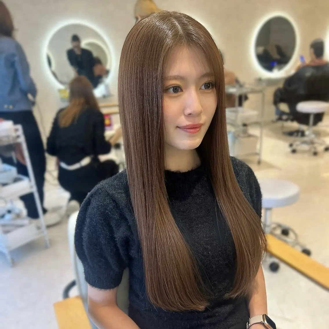 ロング カット 縮毛矯正 トリートメント 韓国風×髪質改善 ゆりのヘアスタイル