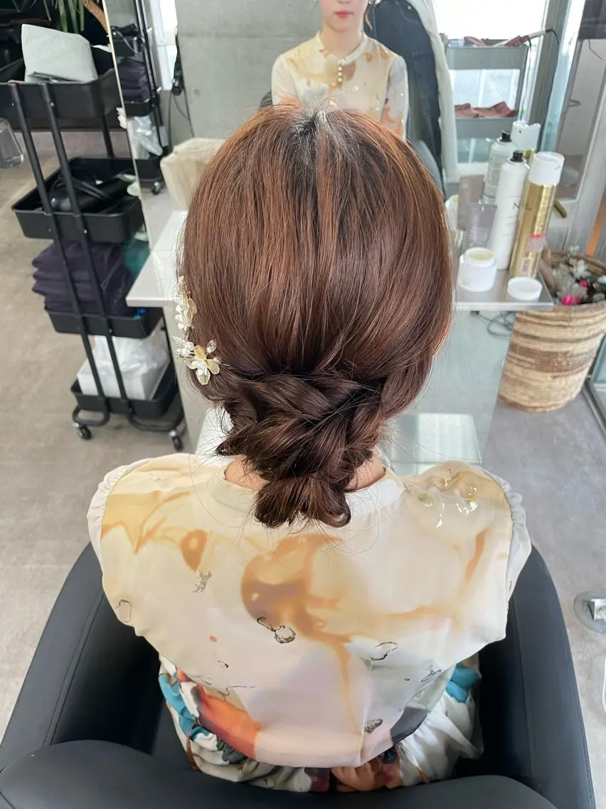 ヘアアレンジ ヘアセット 速水 ゆきののヘアスタイル
