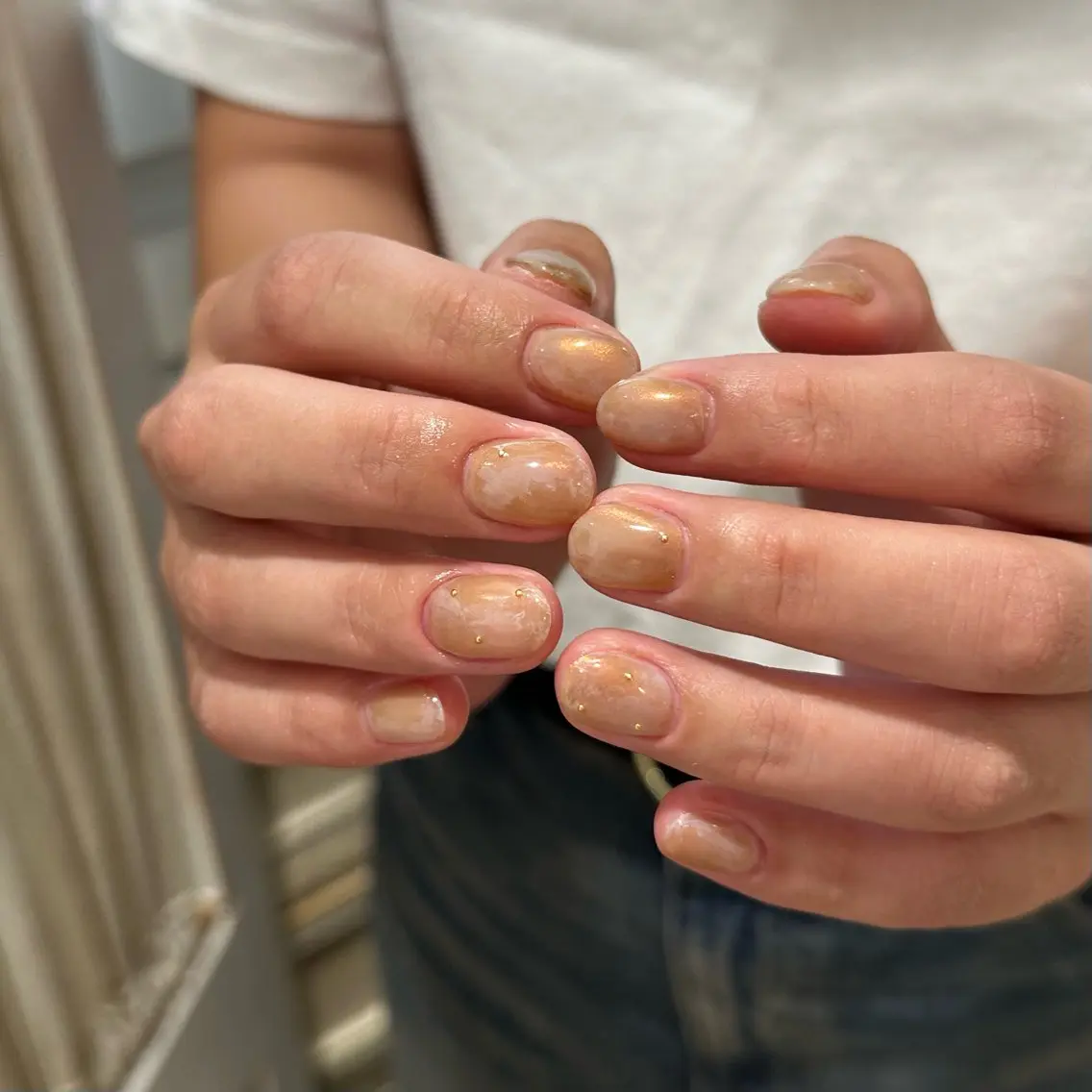 【淡色*ニュアンス】ネイリストおまかせデザイン🤎オフケア込!の写真