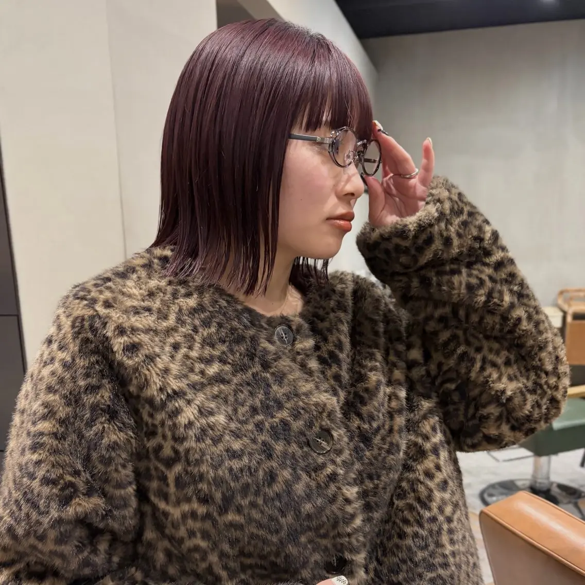 ショート カラー レッドカラー ボブ ワイドバング カット ヘアカラー なな/ICI/レイヤ ーパーマ/上前津のヘアスタイル