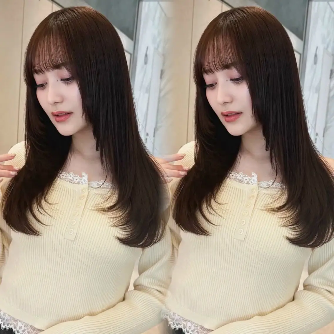 ロング カラー カット ヘアカラー トリートメント 髪質改善/縮毛矯正/ 韓国レイヤー/矢野のヘアスタイル