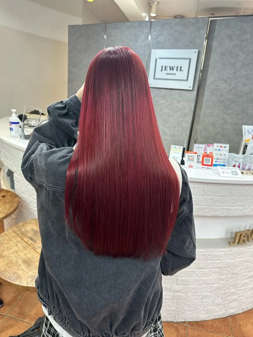 カラー カシス ピンクカラー ピンクカラー/ ブリーチなしRINAのヘアスタイル