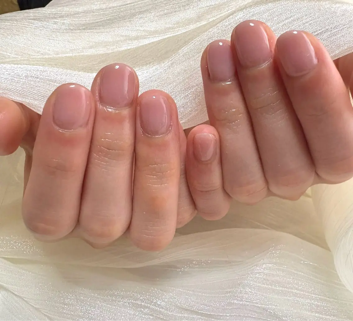 ネイル オフィスネイル ワンカラーネイル ピンク ピンクベージュ ハンドネイル nail salon minthのネイルデザイン