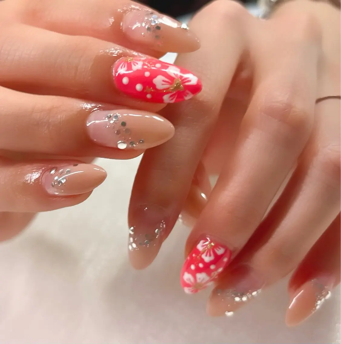ネイル シンプルネイル 夏ネイル knail ＊RISA°.・のネイルデザイン