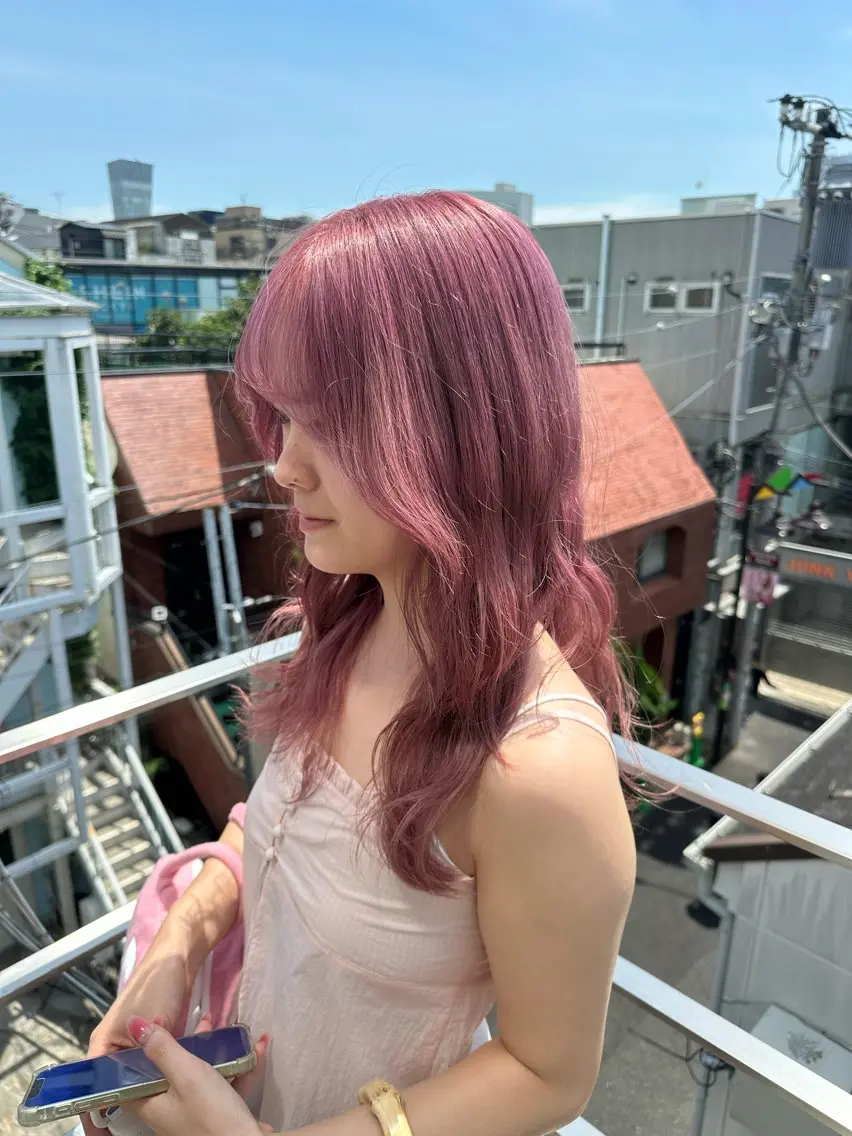 ロング カラー ヘアカラー HANAME 原宿美容室のヘアスタイル