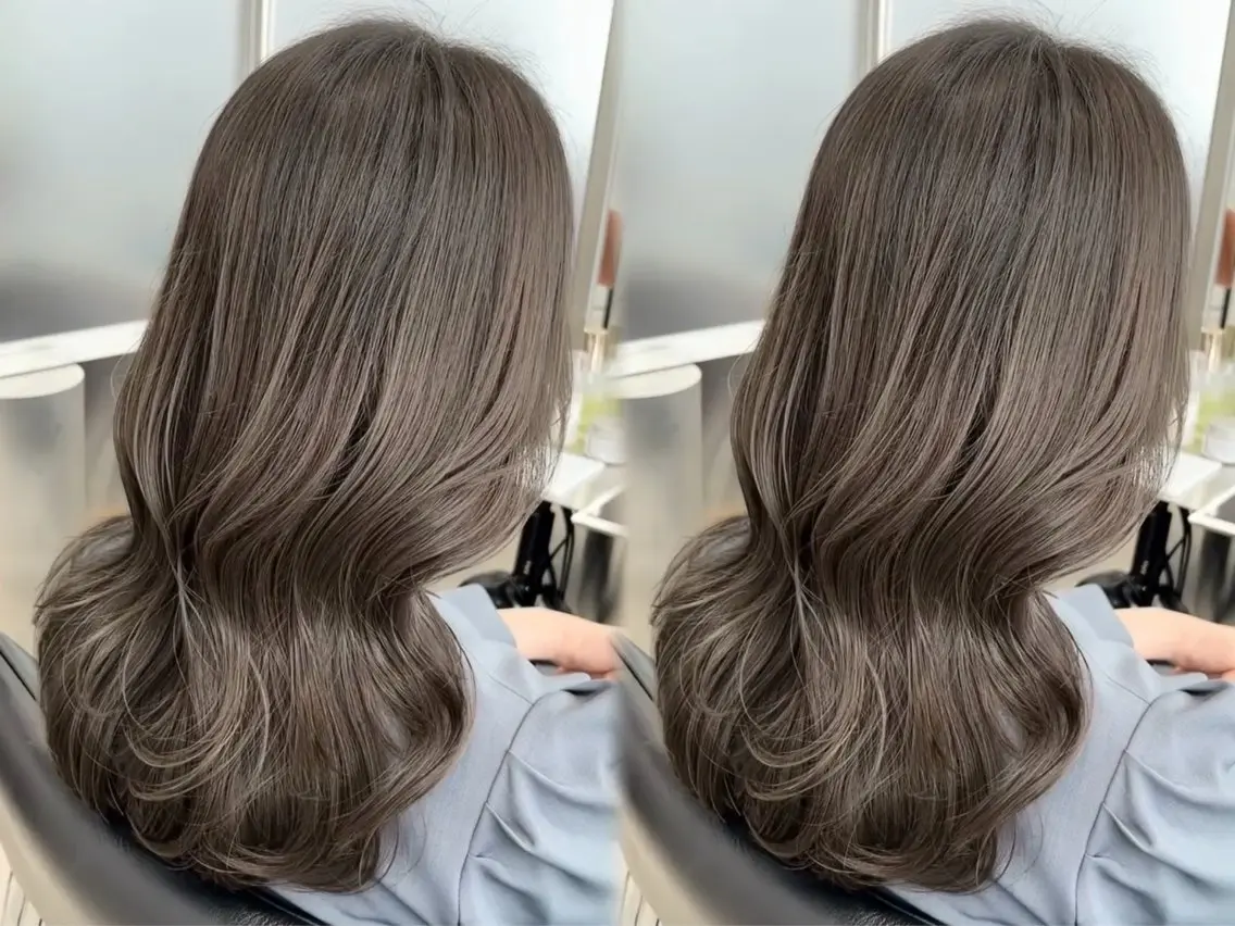 ミディアム カラー ベージュカラー ブリーチ 透明感カラー ブリーチなしカラー 髪質改善 ヘアカラー トリートメント 【博多髪質改善】 吉村 清志のヘアスタイル