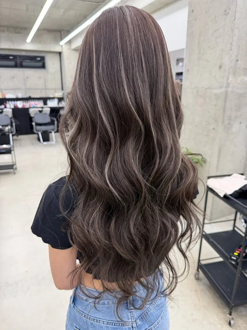 ロング カラー ブリーチ ハイライトカラー ハイライト ヘアカラー Kazuki/名古屋 ブリーチ/髪質改善のヘアスタイル