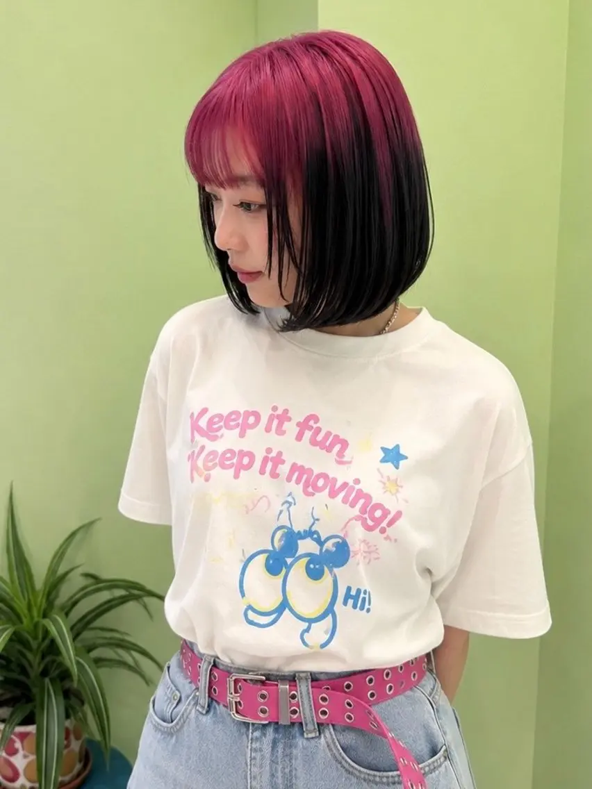 ショート カラー ブリーチ ピンクカラー ヘアカラー トリートメント 横浜🍒ルーツカラー エクステ/RIEのヘアスタイル