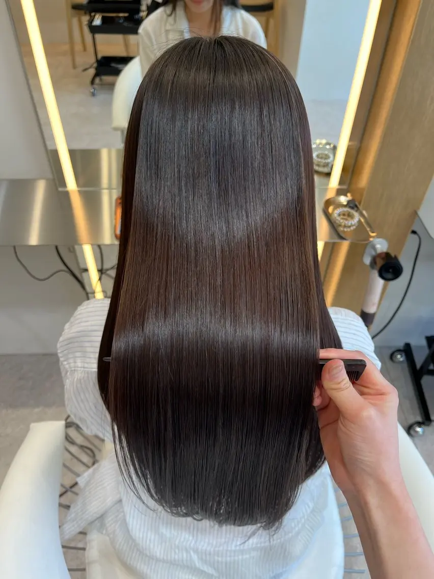 ロング カラー パーマ 八幡 空乃のヘアスタイル