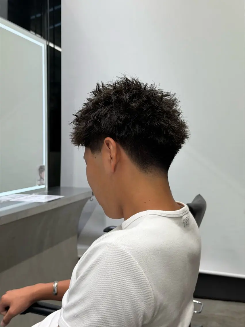 ショート メンズ フェードカット スパイキーショート ショートヘア カット byfifth天神/ メンズパーマ特化美涼のヘアスタイル