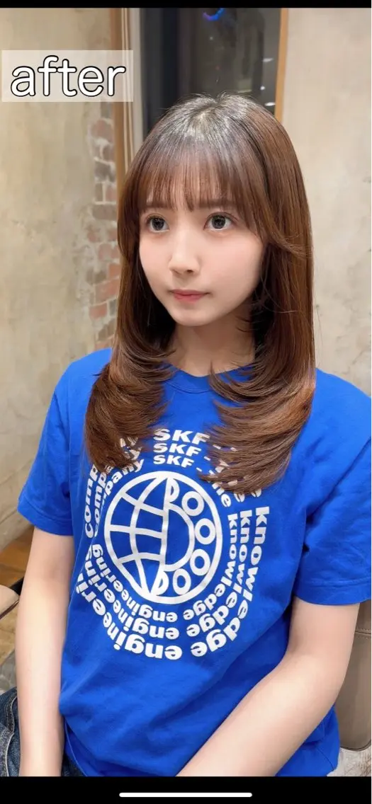 ロング カット トリートメント 銀座/レイヤー 顔周りカット溝手優太のヘアスタイル