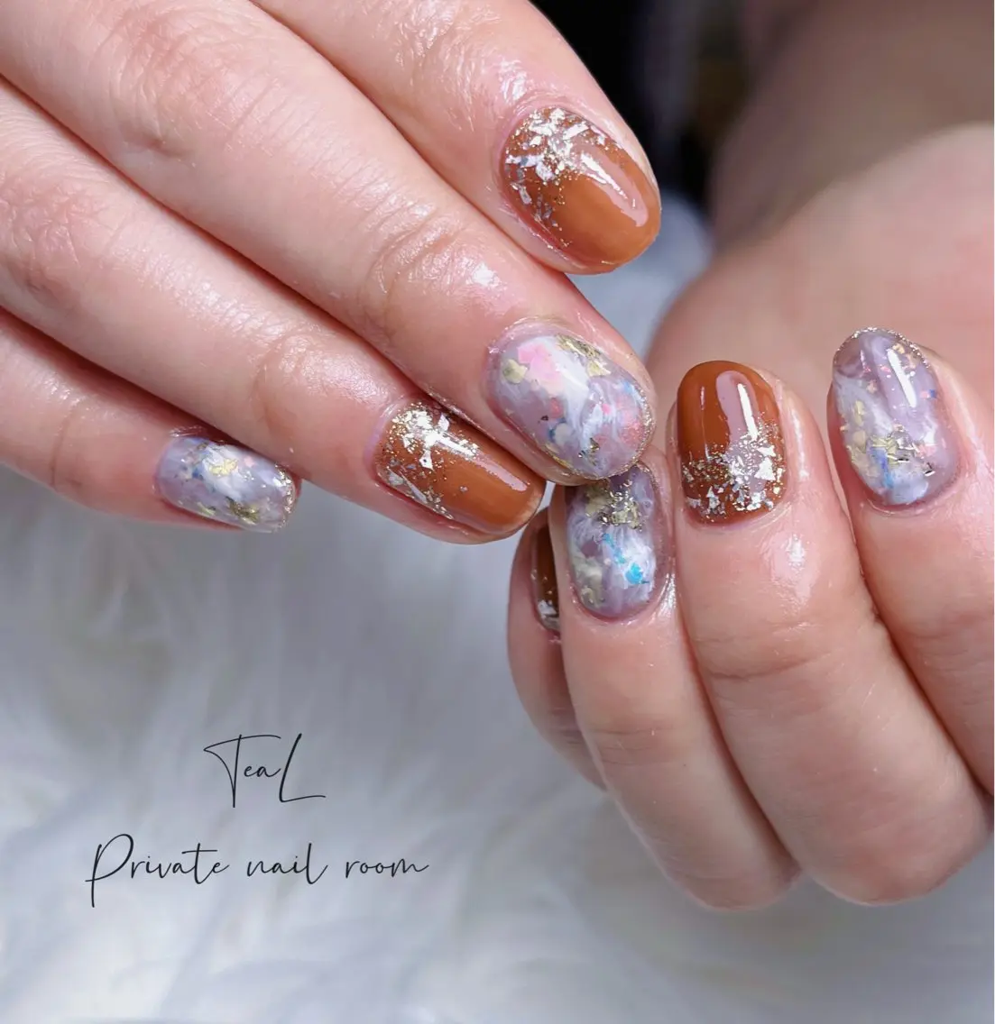 ネイル ブラウン TeaL nailのネイルデザイン