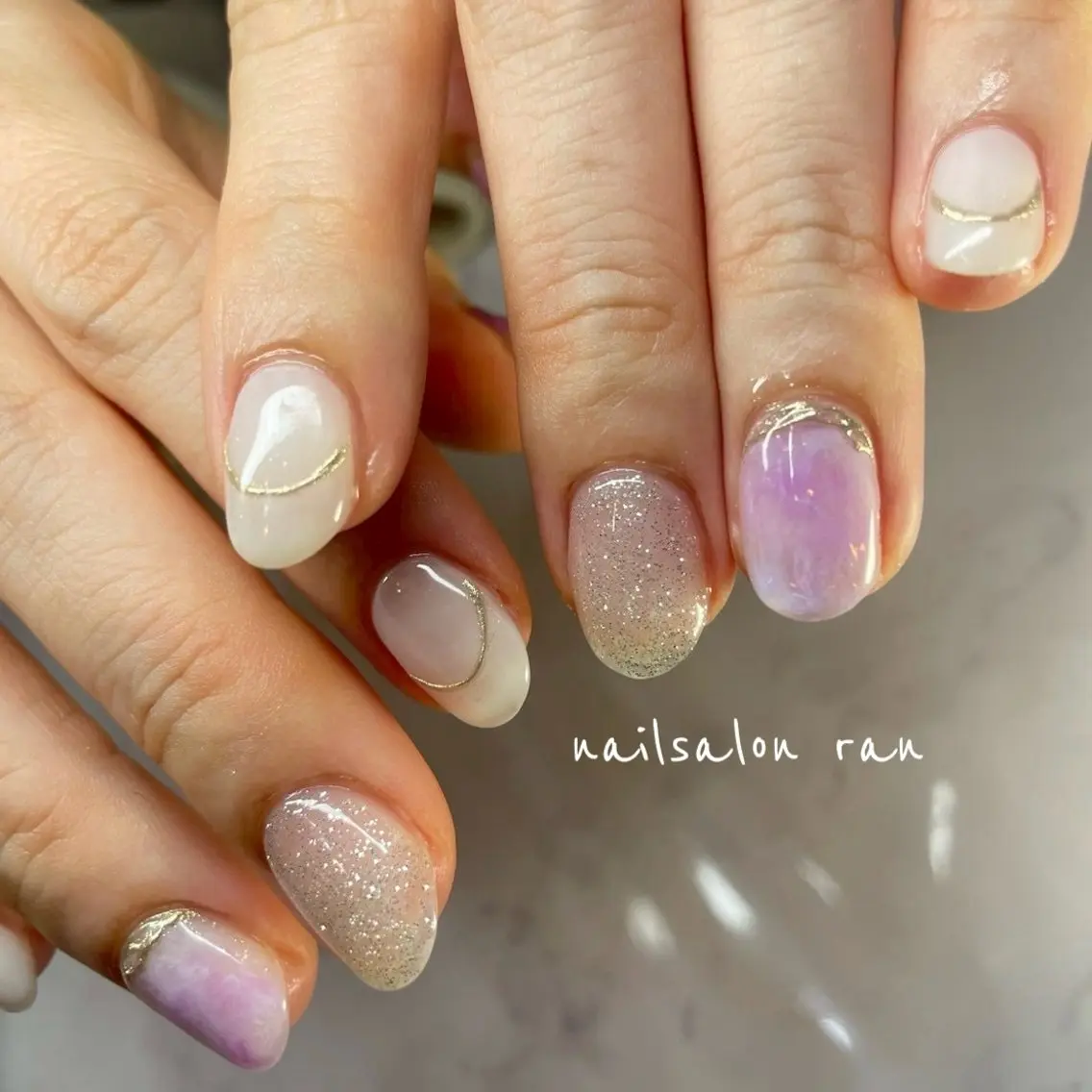 ネイル ニュアンスネイル ハンドネイル ハンドケア nailsalon ranのネイルデザイン