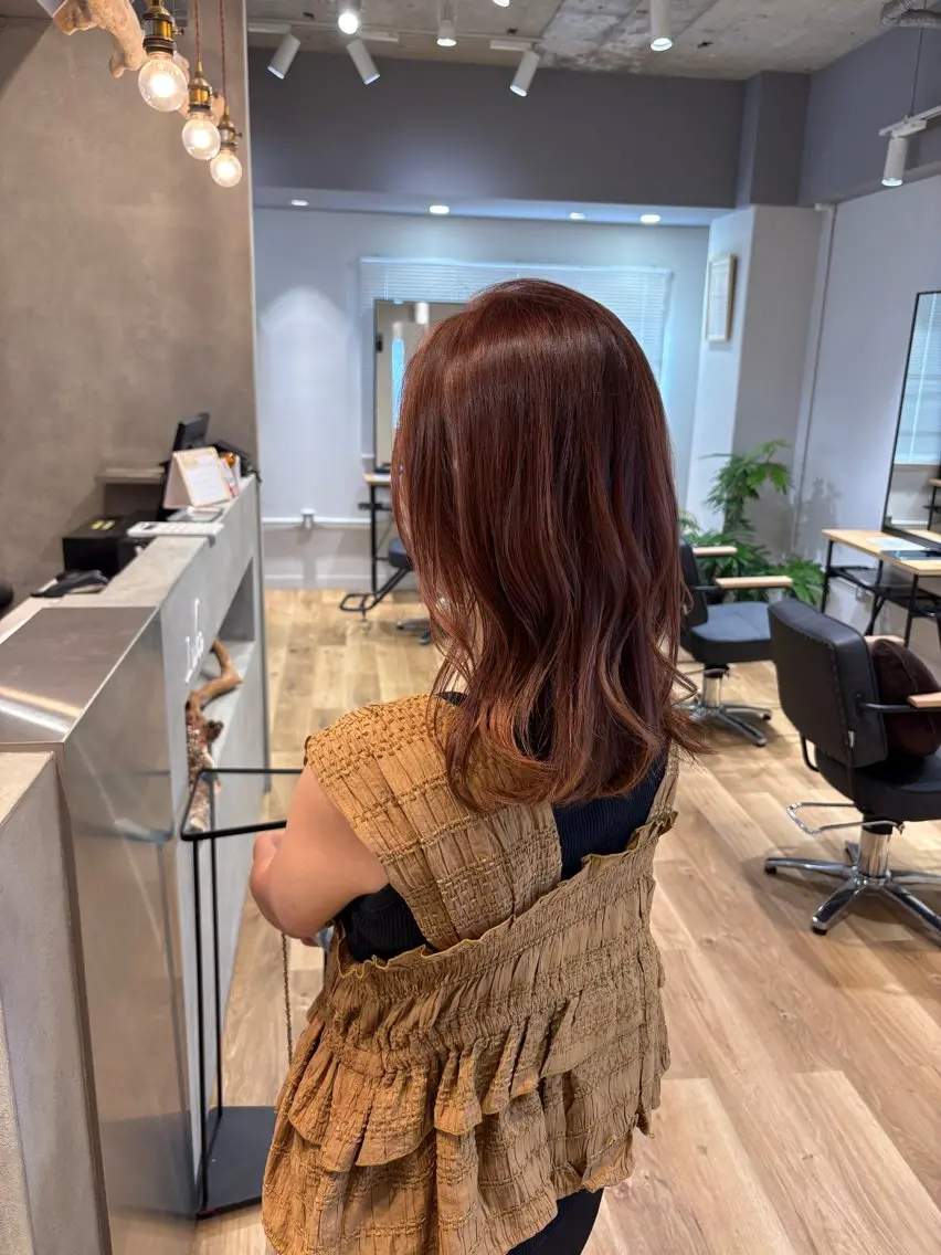 ミディアム ヘアカラー こうやま みるのヘアスタイル