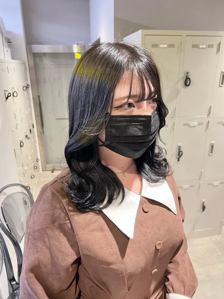セミロング カラー パーマ ヘアアレンジ メンズ キッズ 上品＆韓国風 🥀海心🥀のヘアスタイル
