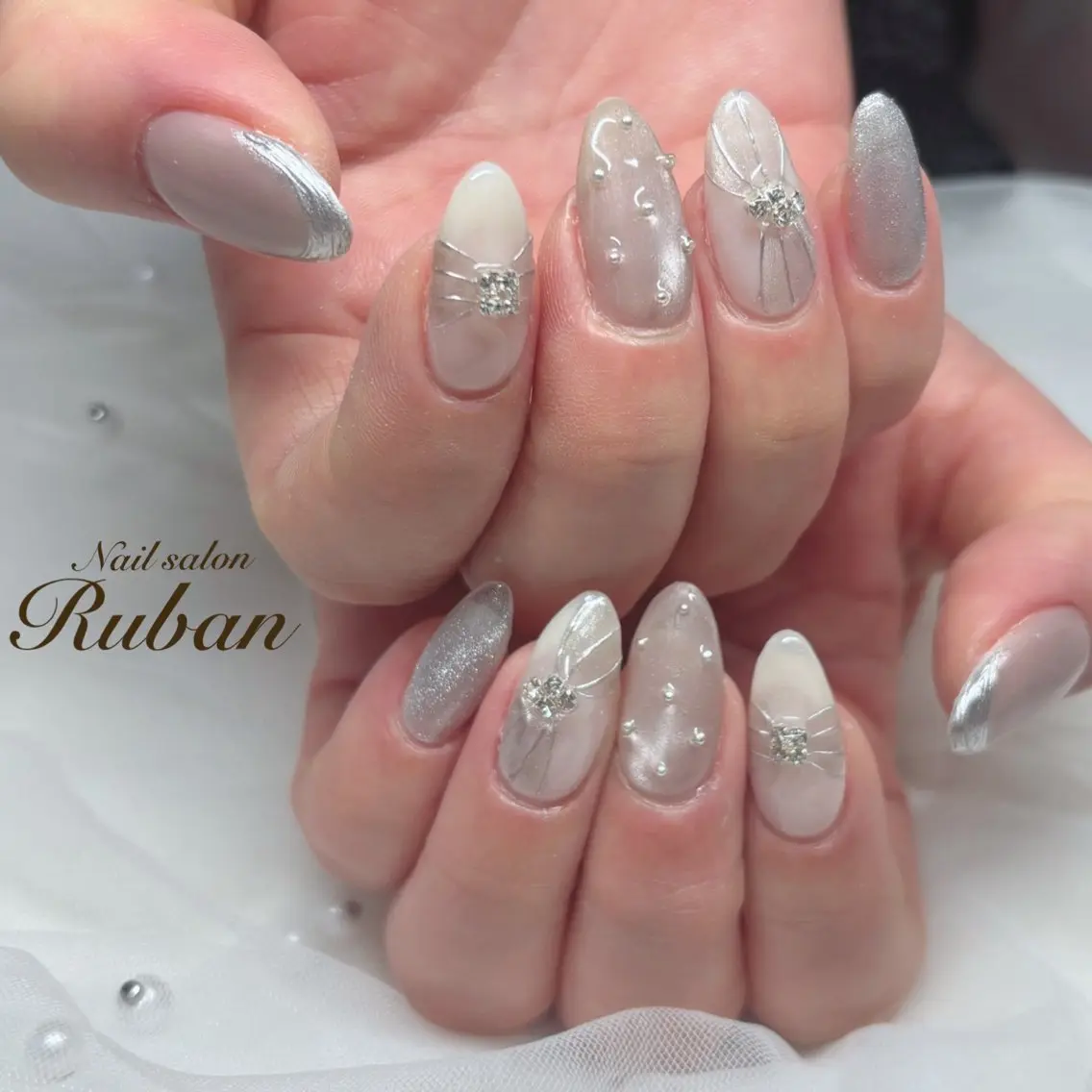 ネイル マグネットネイル リボン Nail salon Rubanのネイルデザイン