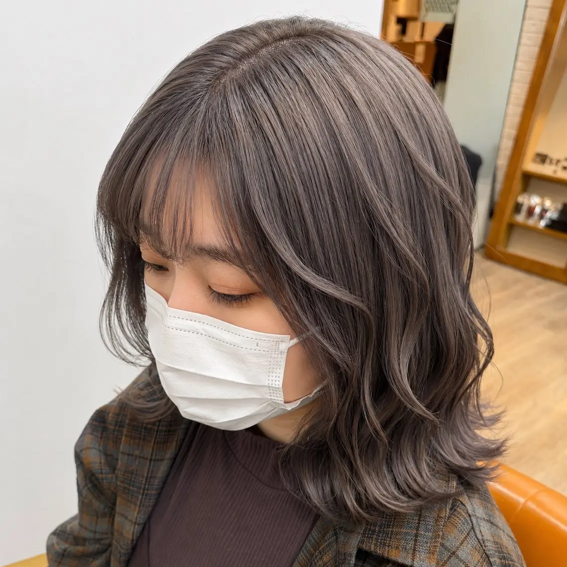 セミロング レイヤーカット ヘアカラー 小谷野七海🫧 カットモデル募集🩶のヘアスタイル