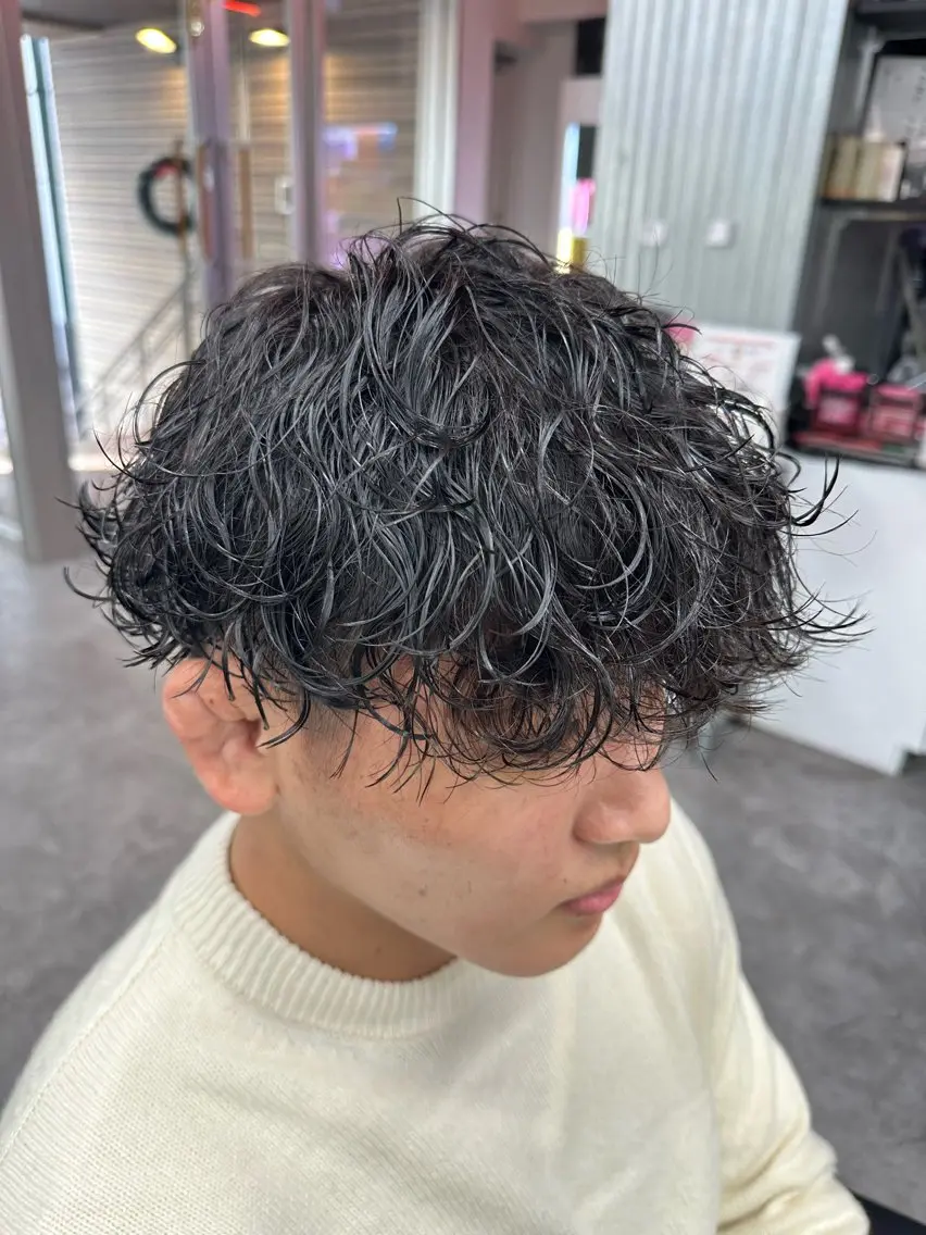 ミディアム パーマ メンズ ミディアムパーマ マッシュ メンズパーマ プードルパーマ ツイストスパイラルパーマ カット パーマ メンズ特化🔥 渡邉愛斗のヘアスタイル