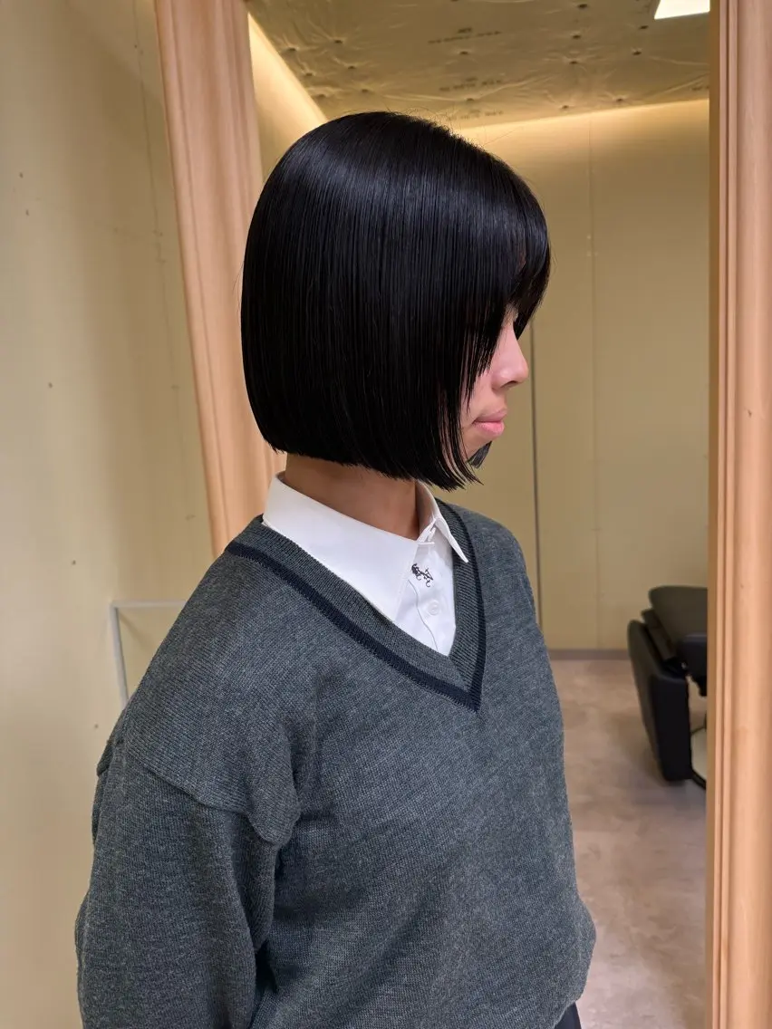 ショート カラー カット 縮毛矯正 トリートメント 伶風/ ボブのヘアスタイル
