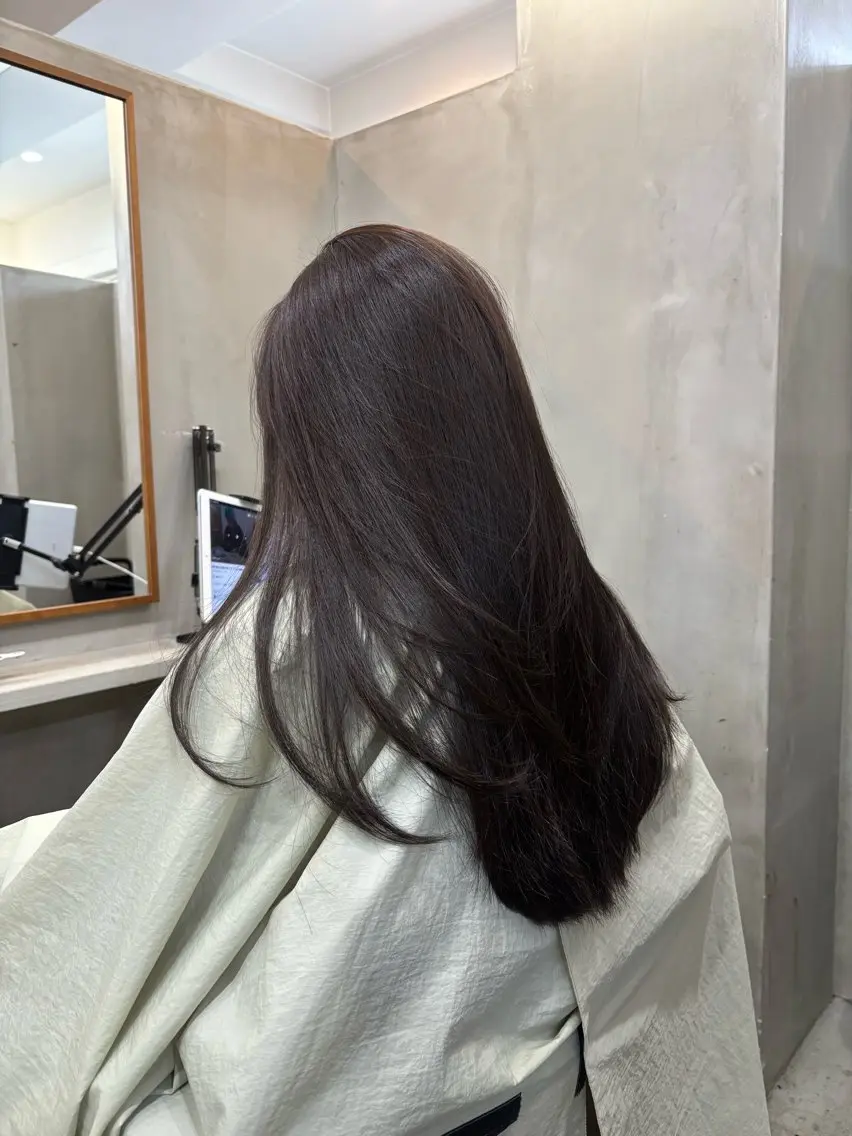ロング カラー オリーブカラー ヘアカラー 中園康 /カラー/ブリーチのヘアスタイル