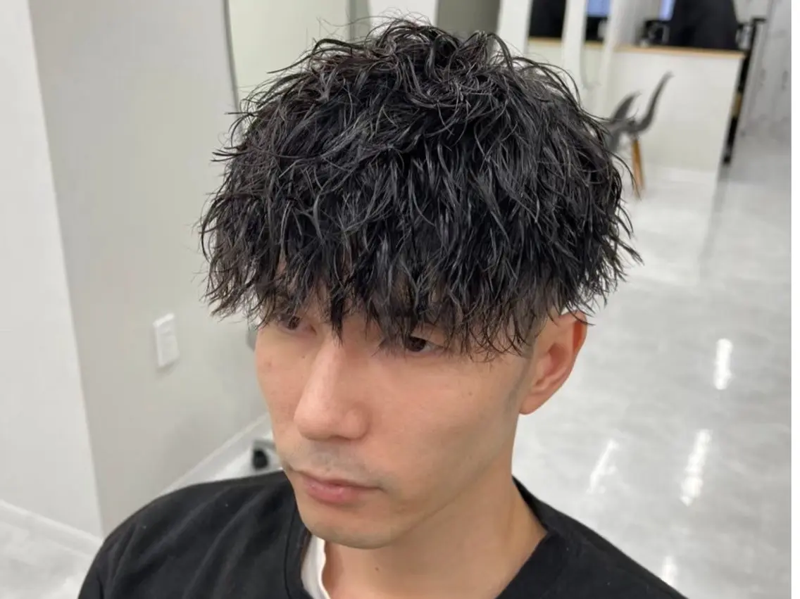 ショート パーマ メンズ カット パーマ ヘアセット 垢抜けメンズパーマ/ だいち先輩のヘアスタイル