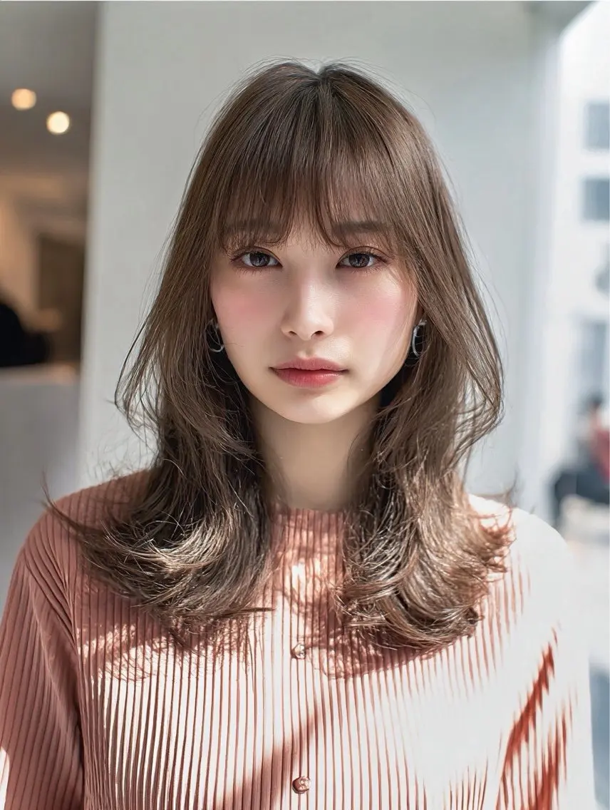 ロング 縮毛矯正 絶対綺麗な暖色カラー 🎯あります✨増渕✨のヘアスタイル