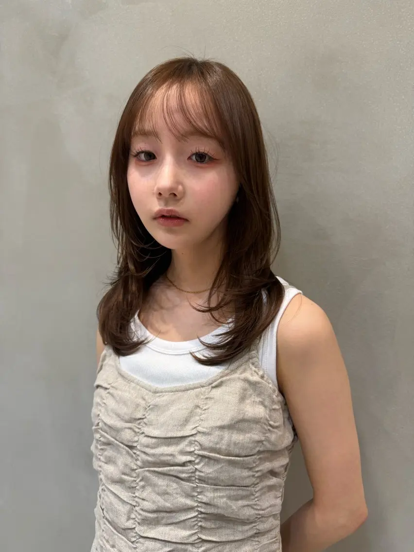 ミディアム カット トリートメント ミディアムレイヤー/ 髪質改善カラー💎のヘアスタイル