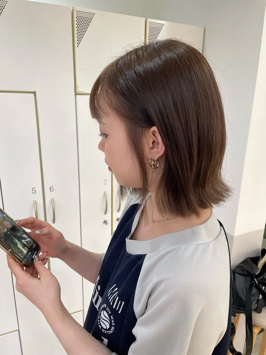 ショート ヘアカラー トリートメント 🤍ショートボブ 🤍NANAMI🤍のヘアスタイル