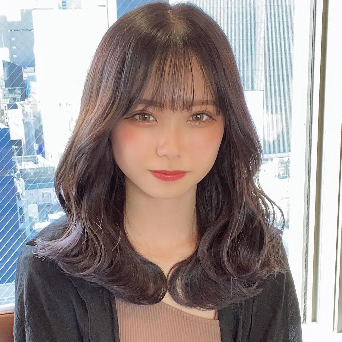 セミロング カラー カット ヘアカラー 顔まわりの神様✨ 透明感カラー藤嶋秀幸のヘアスタイル