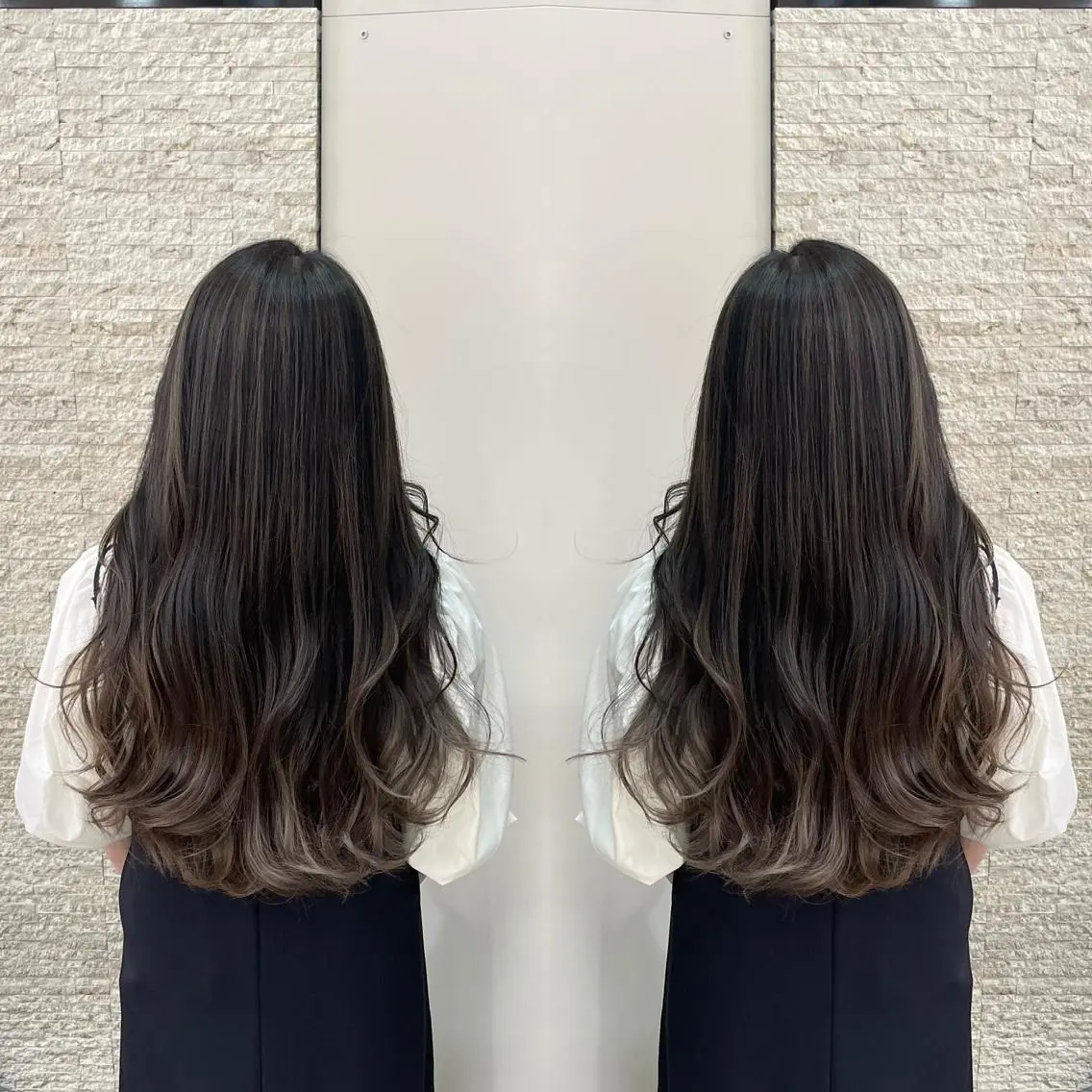 ロング カット ヘアカラー トリートメント Y Uのヘアスタイル