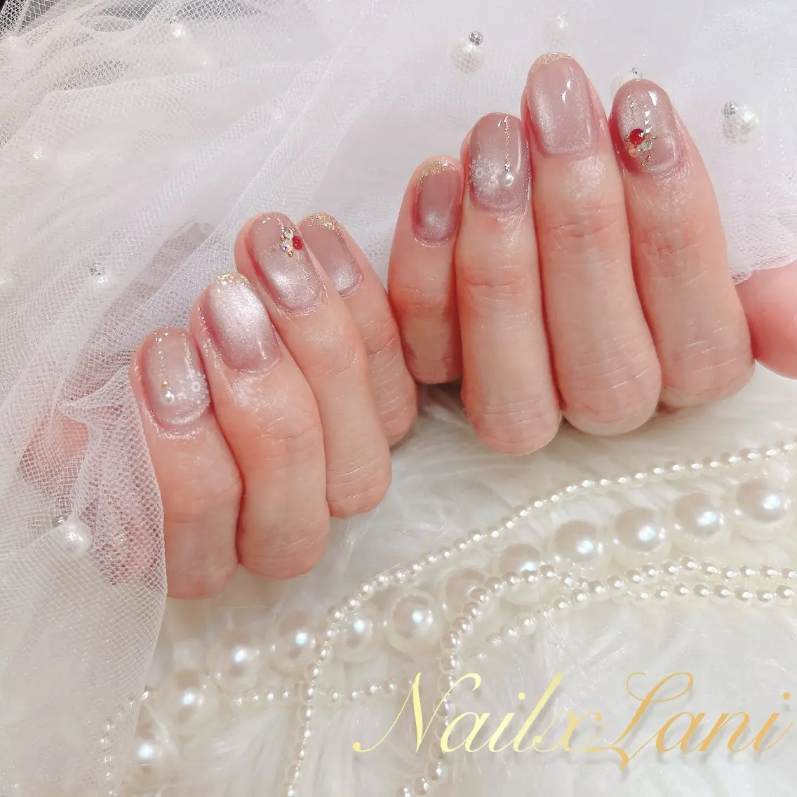 ネイル フットネイル ジェルネイル マグネットネイル パラジェル Nail×Lani 深爪矯正対応◎のネイルデザイン