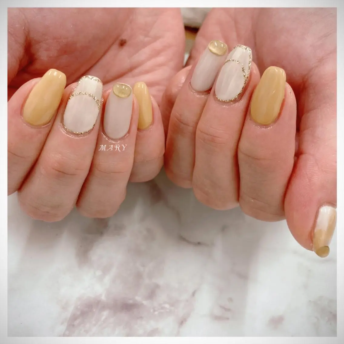 ネイル アートネイル フレンチネイル ニュアンスネイル ワンカラーネイル ハンドネイル Mary nail .narumiのネイルデザイン